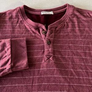 Marine Layer Ultra Soft Button Down Henley Striped Mens M/L